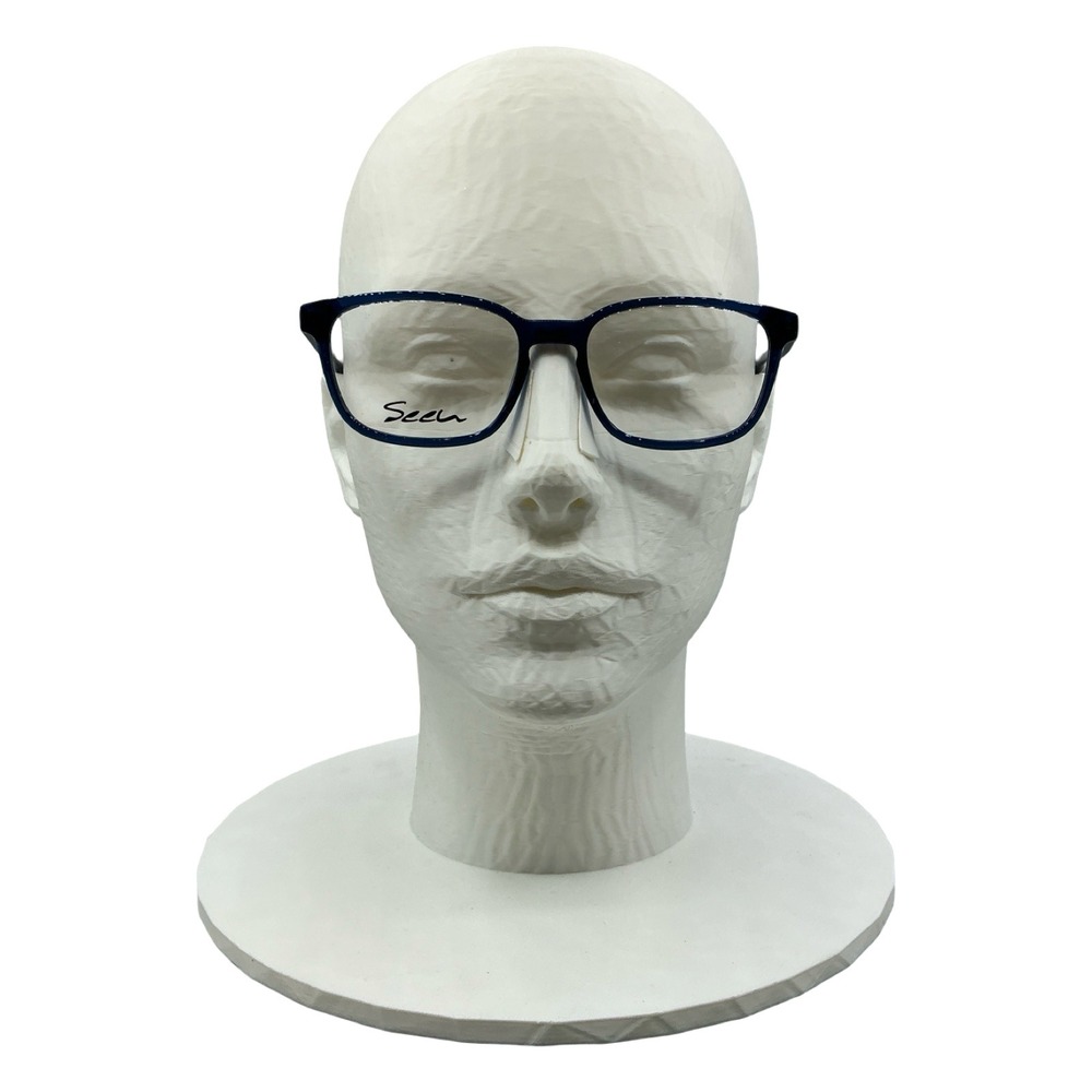 Seen SNOJ0002 CC00 Blue Square Eyeglasses Frames 46-15-125 Kids Unisex